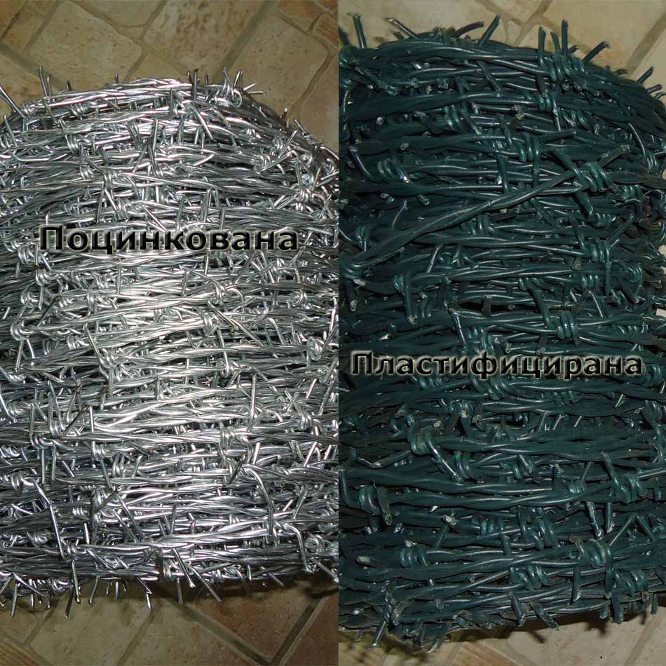 Bodljikava pletena žica za ogradu: pocinkovana i plastificirana